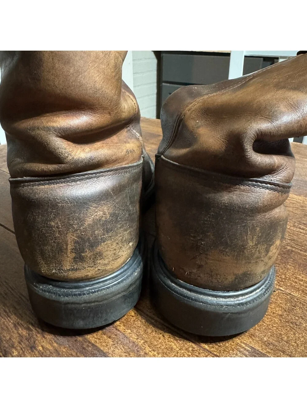 Red Wing Mens Pecos 4445 Steel Toe Boots 12 E2 Vintage USA Made 2008 Distressed